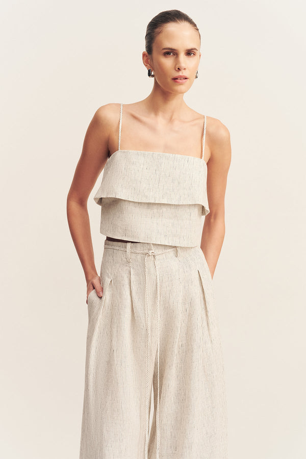 ALTO TEXTURED LINEN CROPPED CAMI