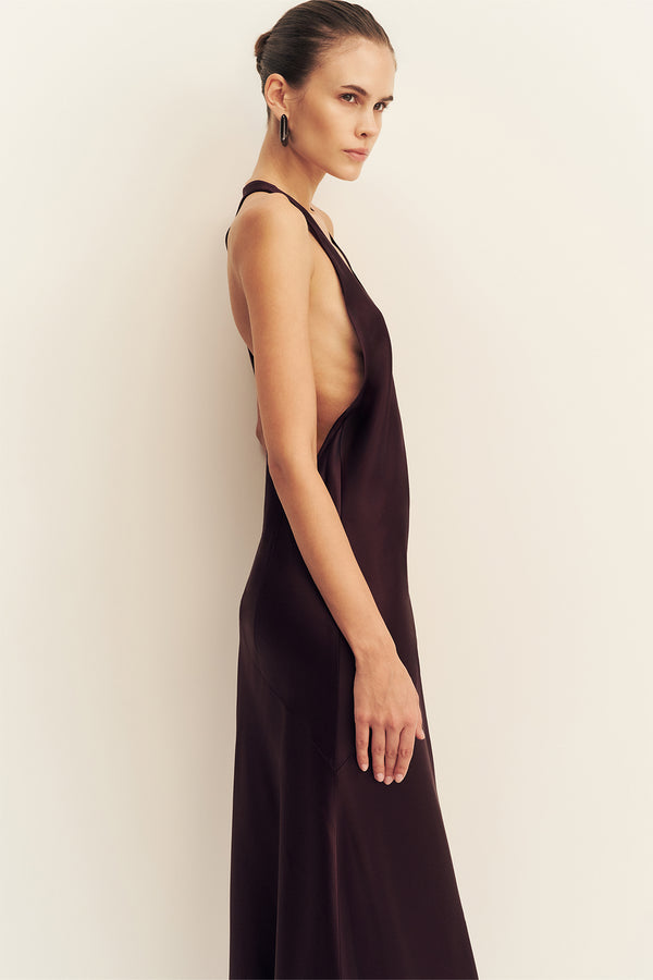 SAVANNA RACER BACK MAXI DRESS - PLUM