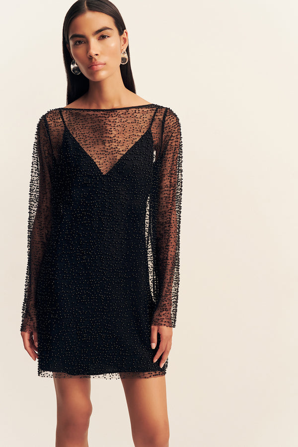 Shona Joy Mona Long Sleeve Mini Dress in Black - Size Aus 10/US 6 Shona Joy Mona Long Sleeve Mini Dress in Black - Size Aus 10/US 6