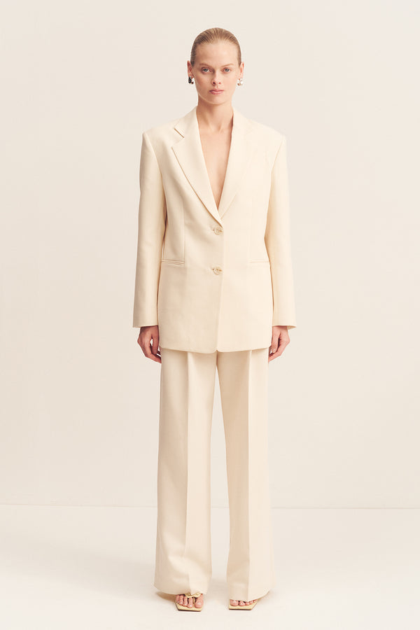 IRENA OVERSIZED TAILORED BLAZER - RICE_F