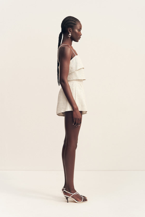 ALTO TEXTURED LINEN HIGH WAISTED SHORT