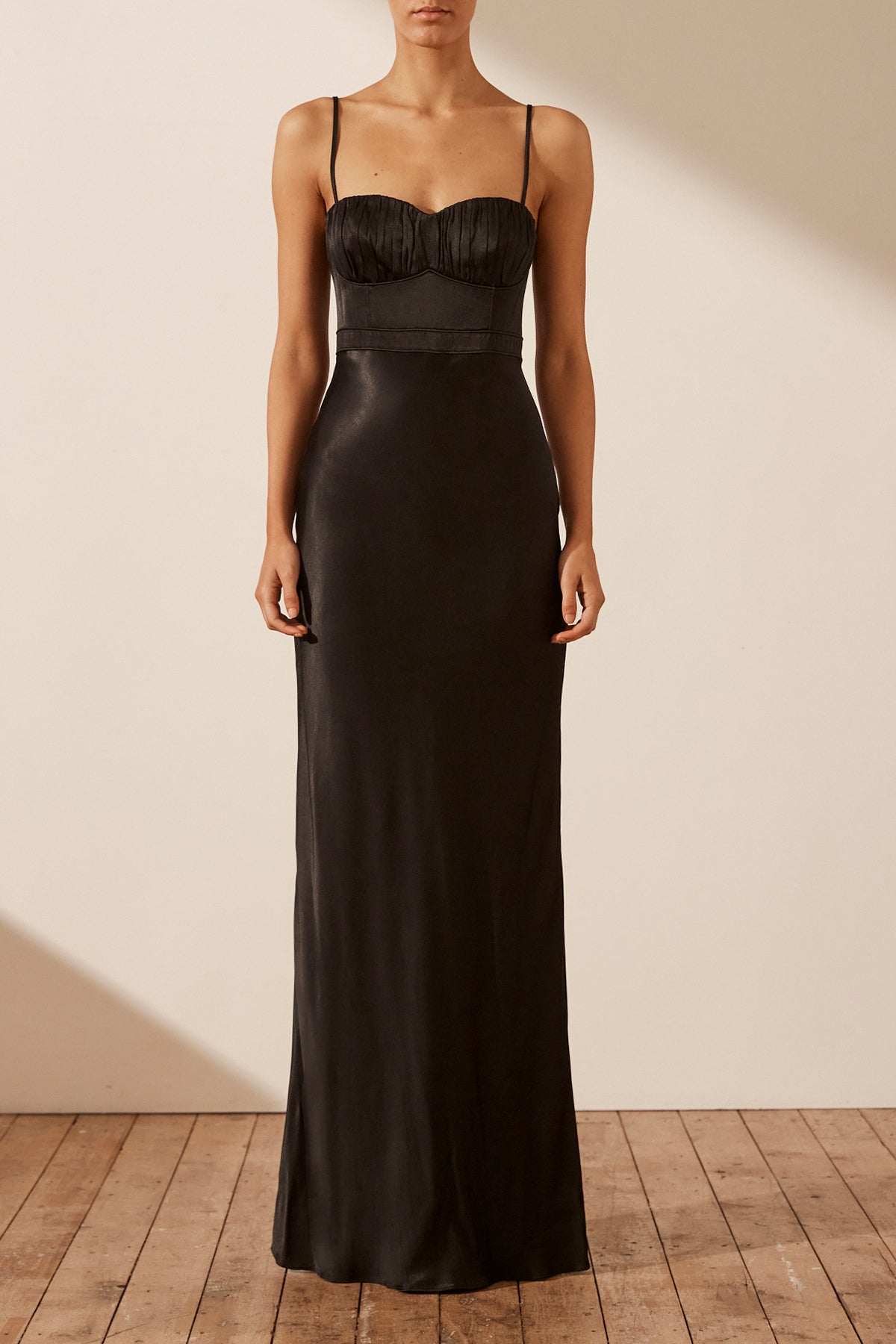 La Lune Corded Ruched Maxi Dress | Black | Dresses | Shona Joy – Shona ...