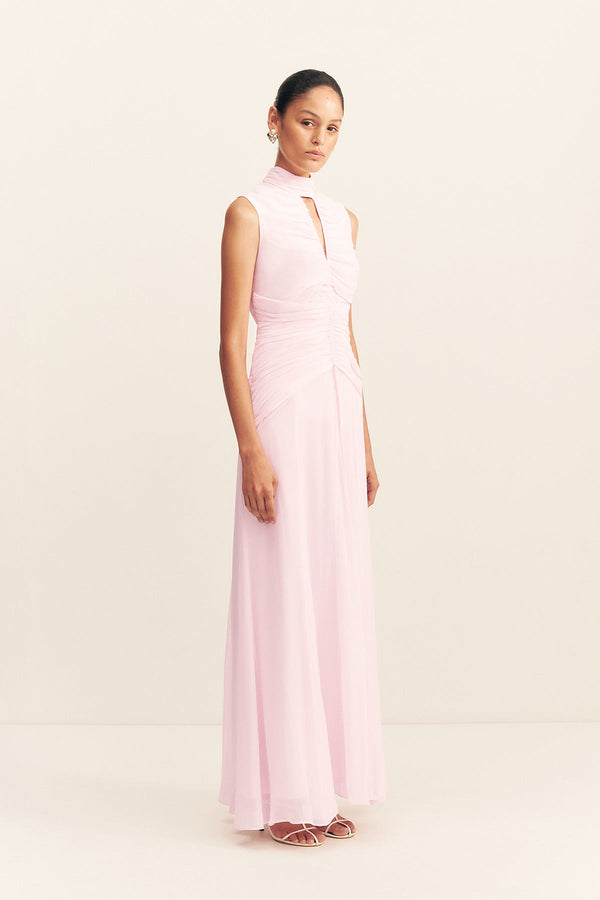 AMINA CUT OUT RUCHED MAXI DRESS - FAIRYFLOSS