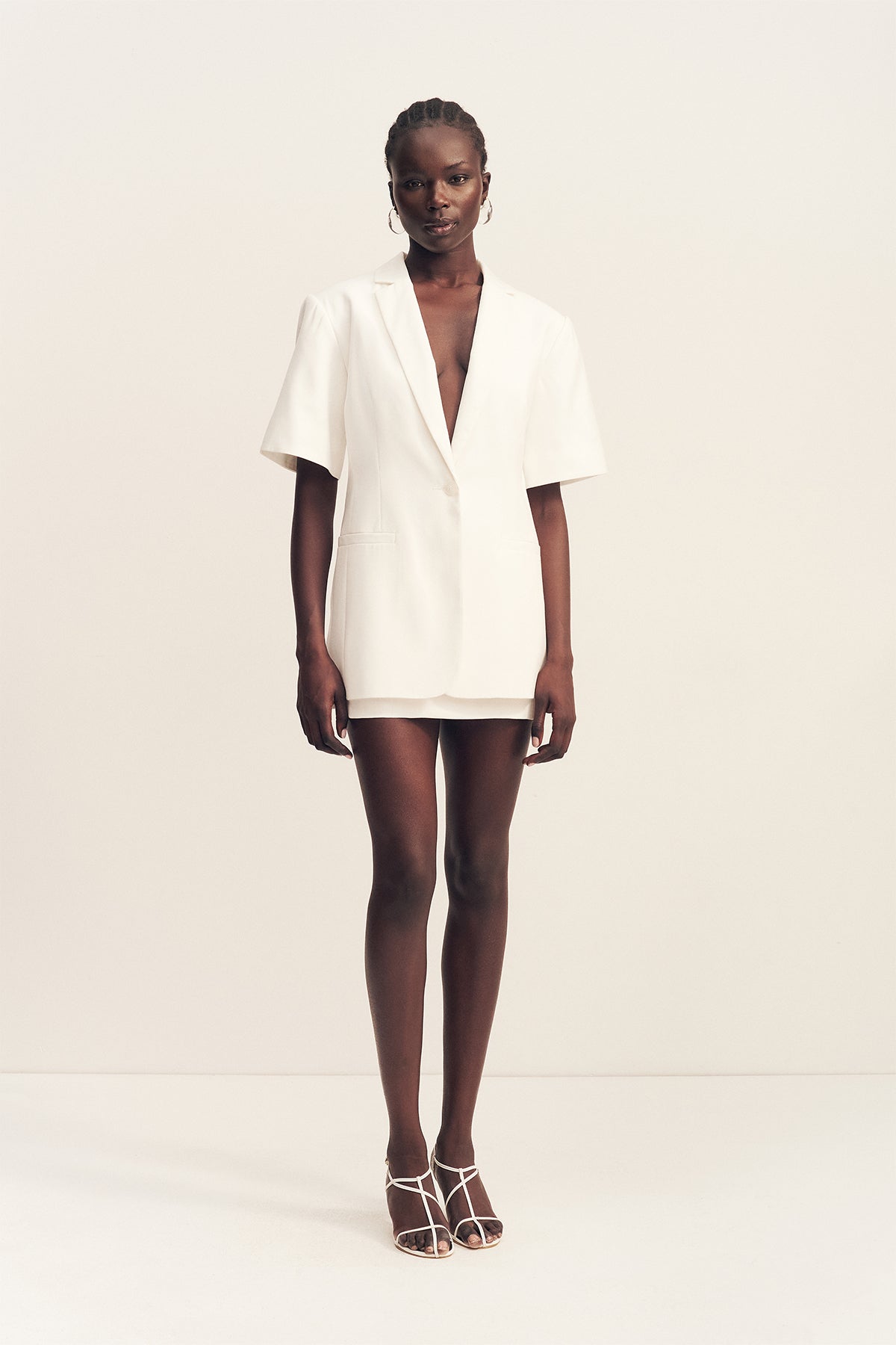 Felix Short Sleeve Blazer | Coconut | Outerwear | Shona Joy