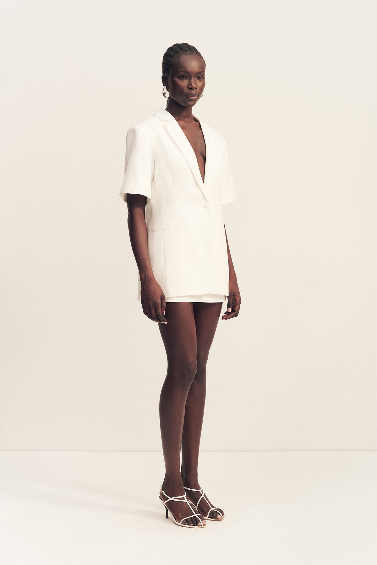 Felix Short Sleeve Blazer | Coconut | Outerwear | Shona Joy