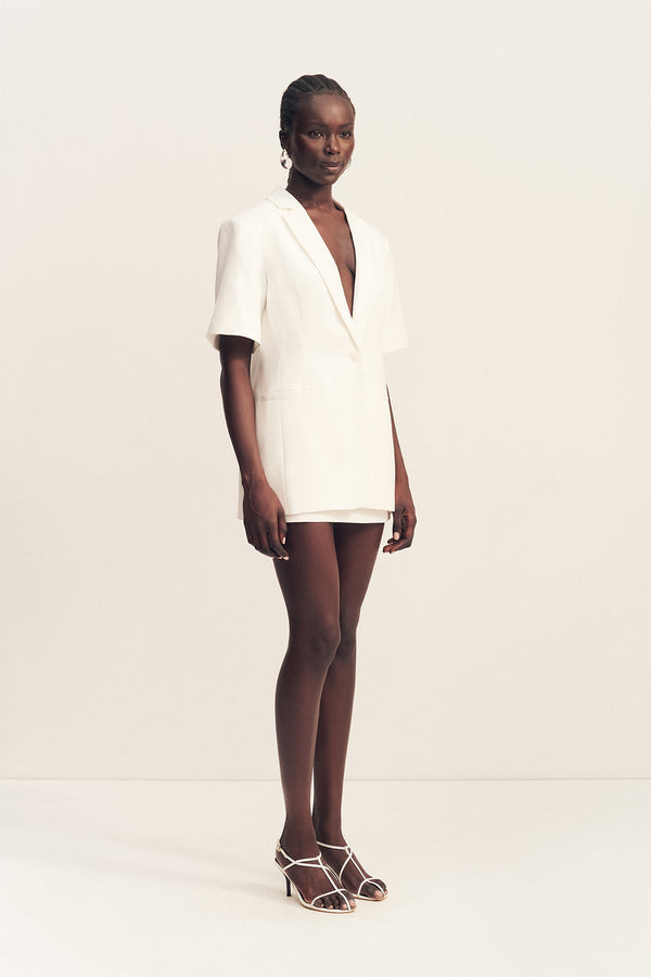 FELIX SHORT SLEEVE BLAZER - COCONUT