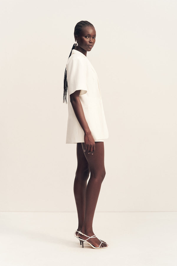 FELIX SHORT SLEEVE BLAZER - COCONUT