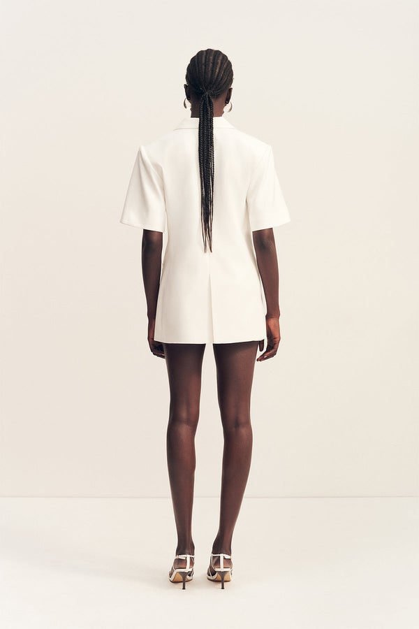 FELIX SHORT SLEEVE BLAZER - COCONUT