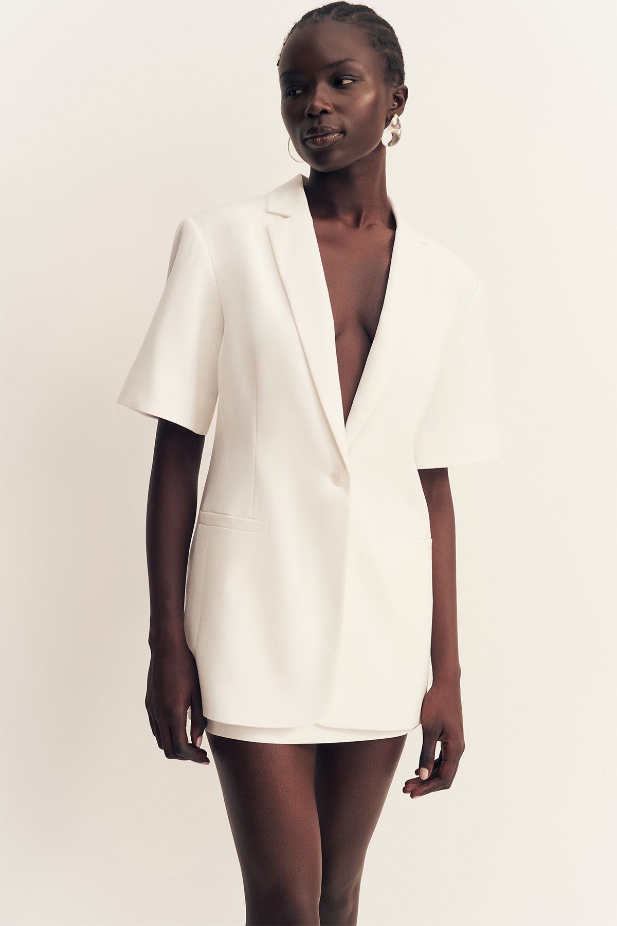 Felix Short Sleeve Blazer | Coconut | Outerwear | Shona Joy