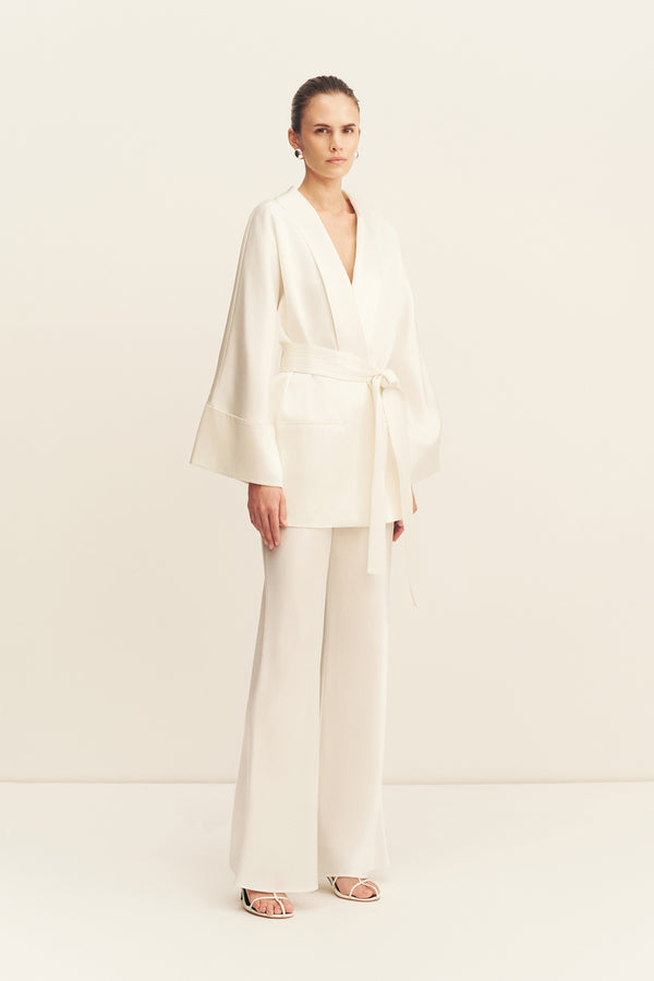 SAVANNA BELTED JACKET - IVORY