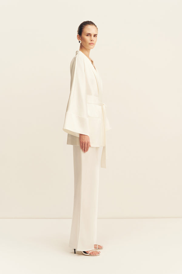 SAVANNA BELTED JACKET - IVORY