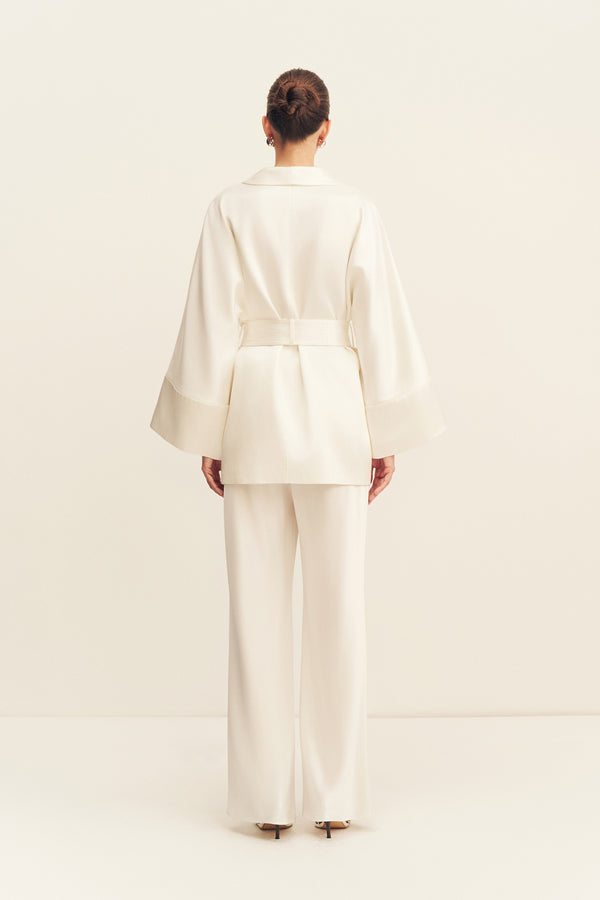SAVANNA BELTED JACKET - IVORY