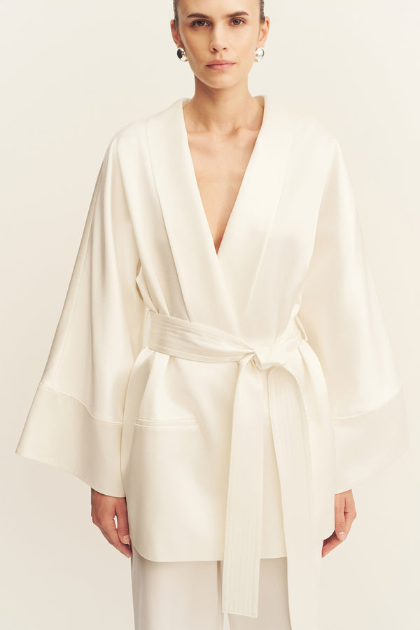 SAVANNA BELTED JACKET - IVORY