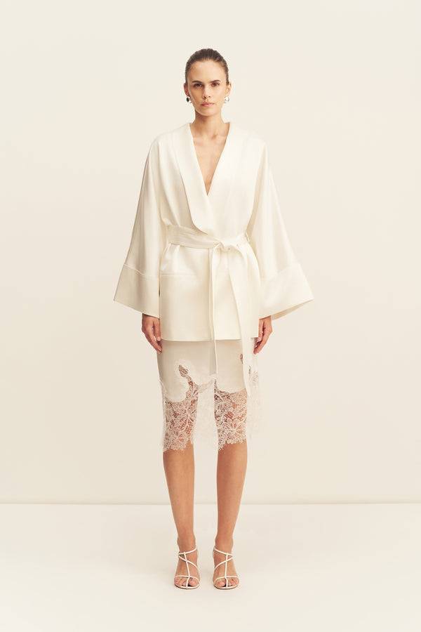 SAVANNA BELTED JACKET - IVORY