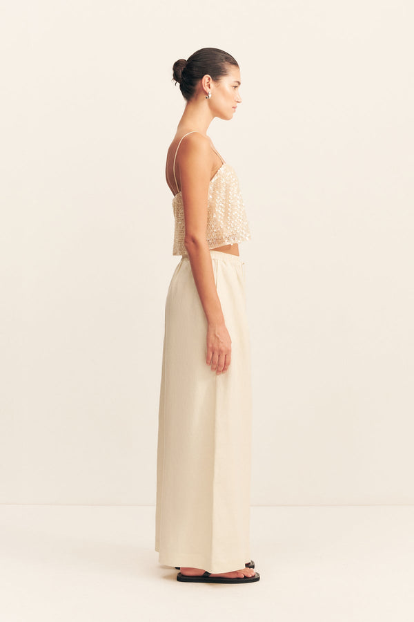 GIGI WIDE LEG PANT - ECRU