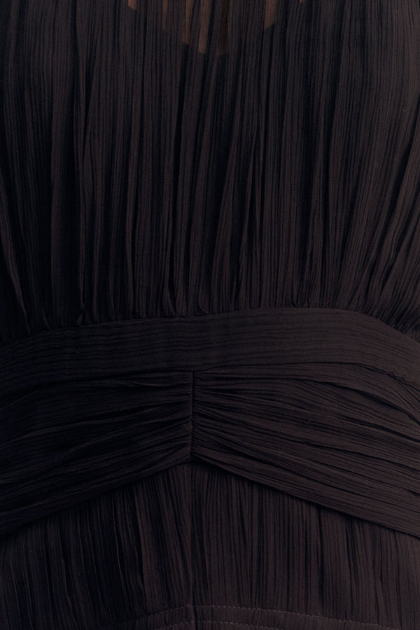 SAFIRA SLEEVELESS RUCHED MINI DRESS - BLACK_SW