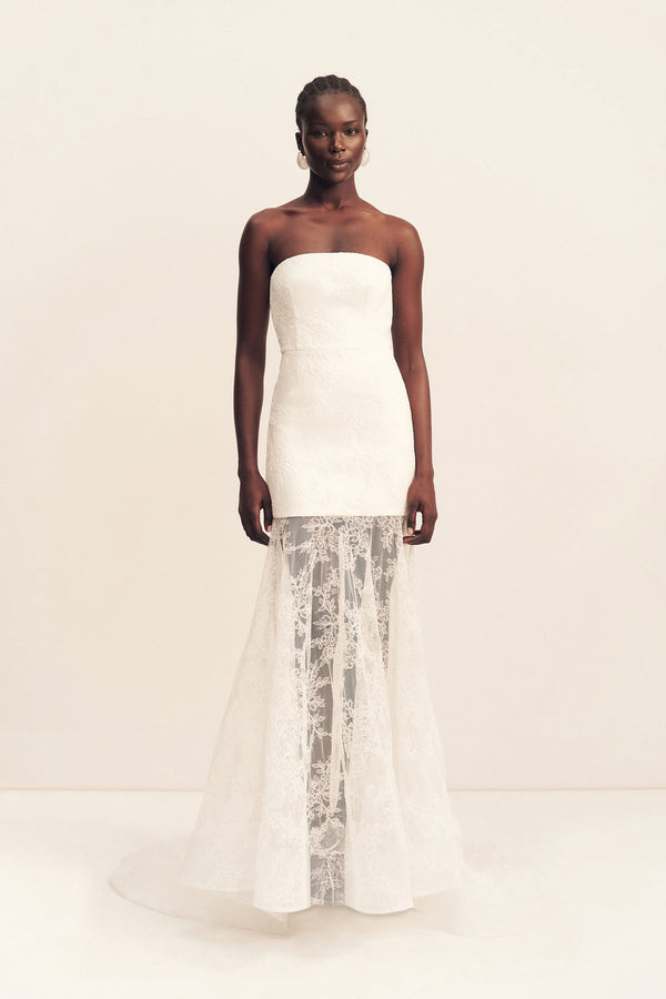ELYSIAN STRAPLESS LACE GOWN_F