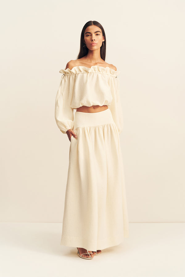 JASPER LINEN BLEND BLOUSE - RESIN_F