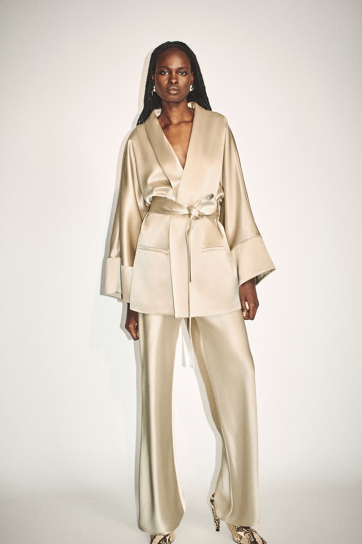Savanna Belted Jacket | Champagne | Outerwear | Shona Joy – Shona