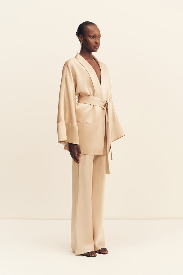 SAVANNA BELTED JACKET - CHAMPAGNE