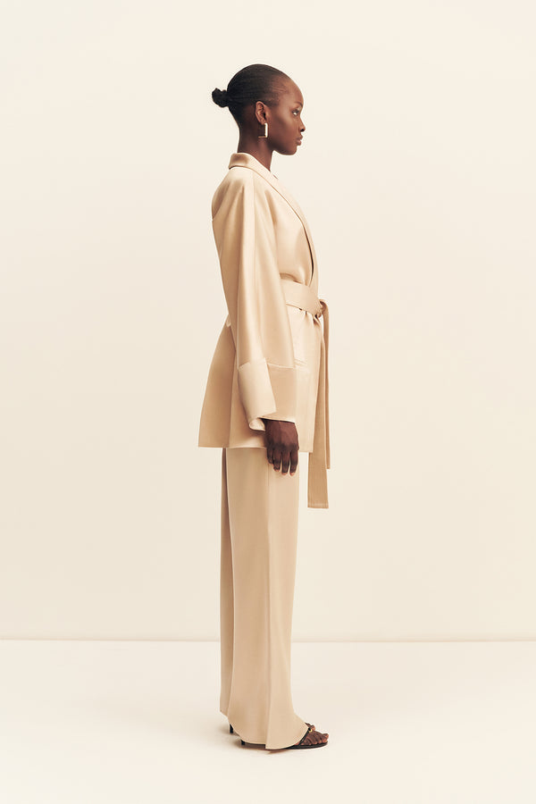 SAVANNA BELTED JACKET - CHAMPAGNE