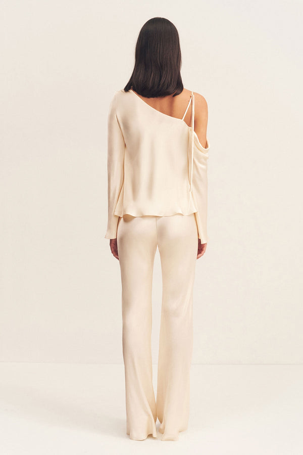 LA LUNE ASYMMETRICAL LONG SLEEVE TOP - CREAM_B