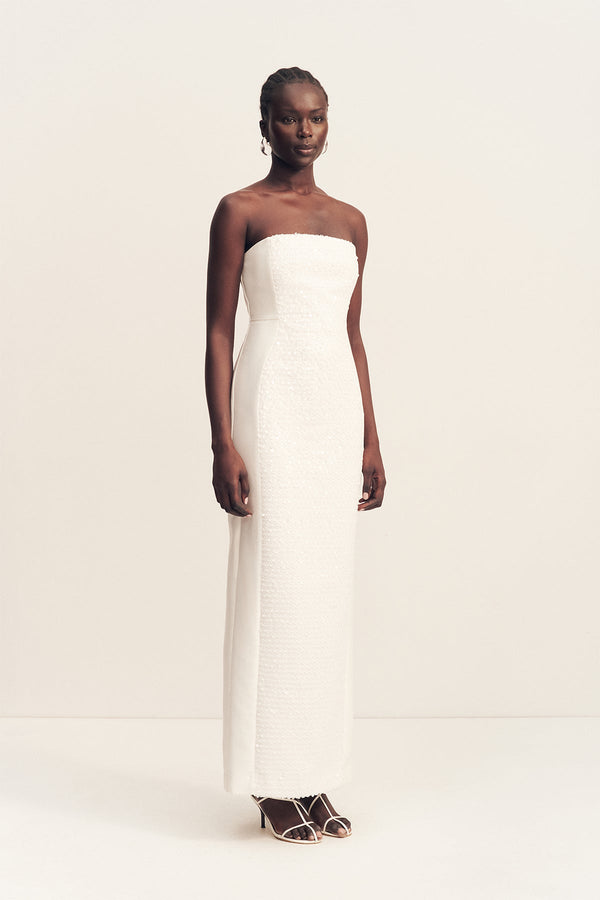 white glitter maxi dress LOREN GLAM SEQUIN MAXI DRESS | CULT MIA
