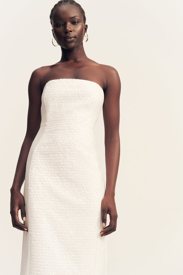 ELUNA PANELLED SEQUIN MAXI DRESS