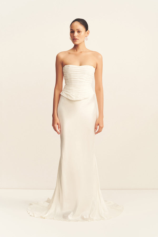 LA LUNE HIGH WAIST MAXI SKIRT - WHITE_F