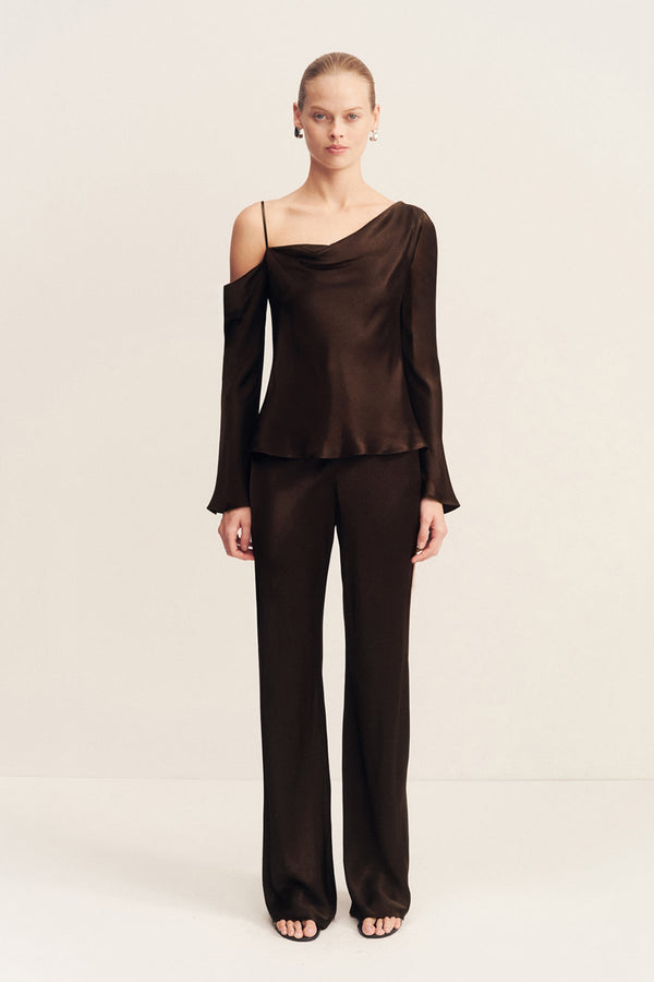 LA LUNE ASYMMETRICAL LONG SLEEVE TOP - BLACK_F