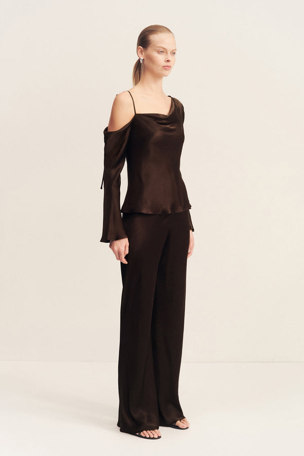 LA LUNE ASYMMETRICAL LONG SLEEVE TOP - BLACK_A