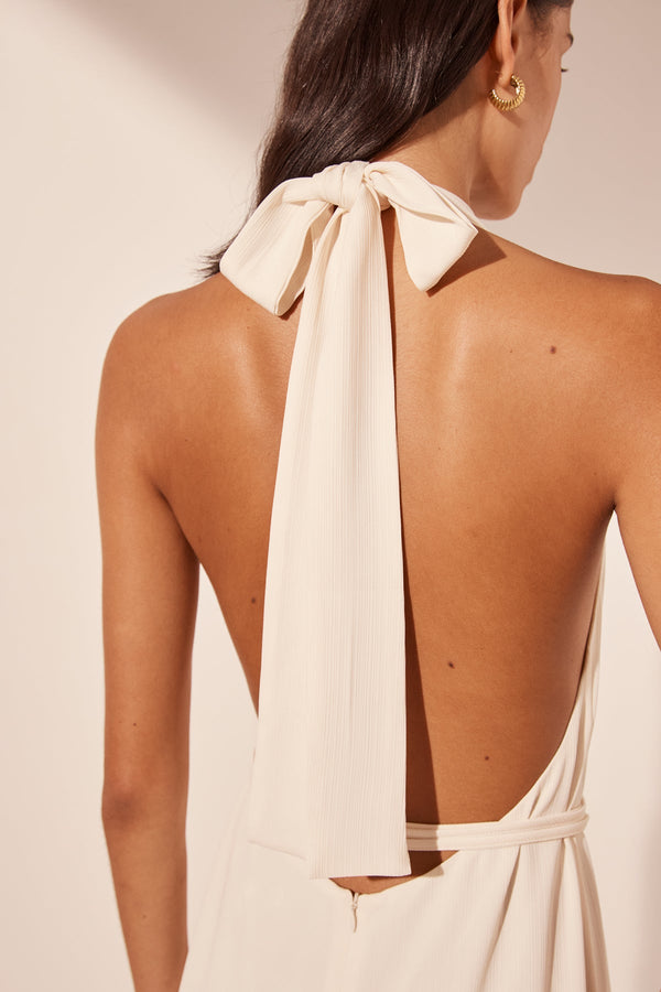 ILIAD HALTER NECK OPEN BACK JUMPSUIT - RICE_D