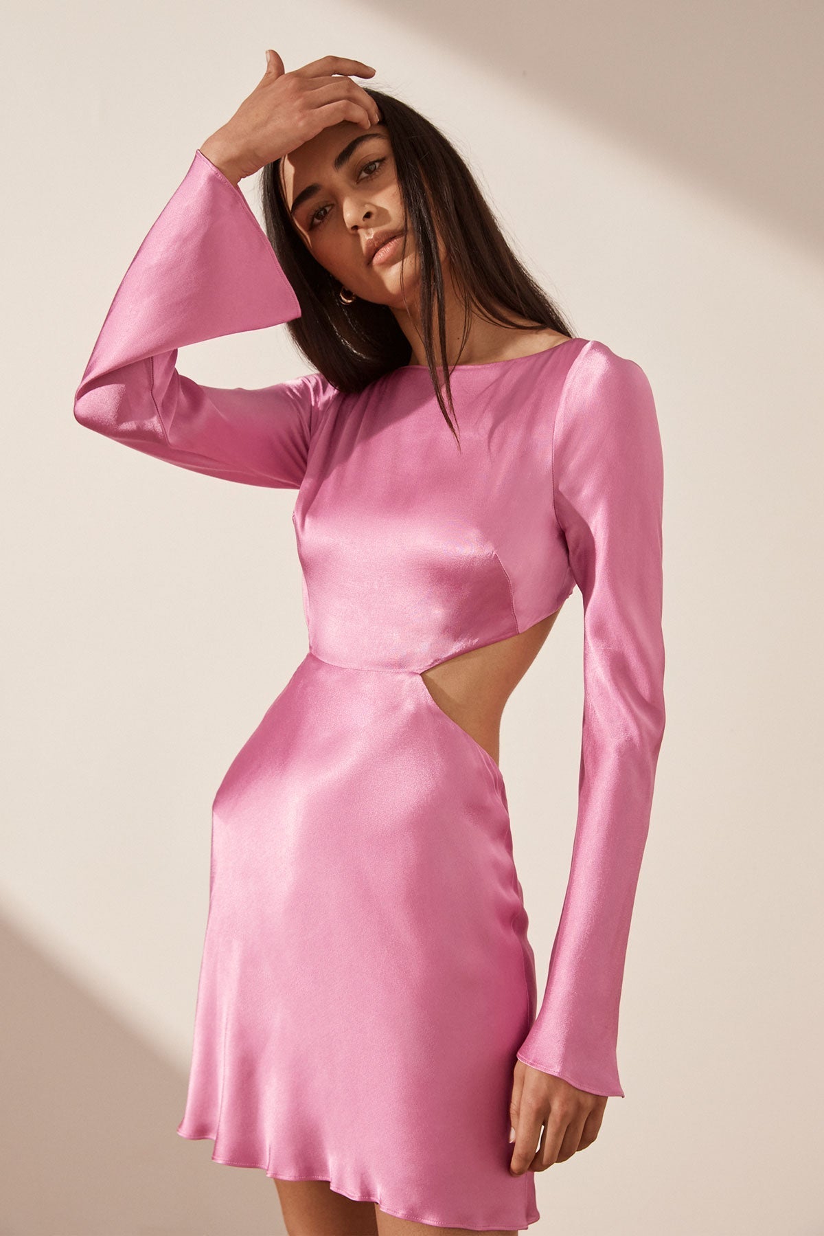 Arienzo Long Sleeve Open Back Mini Dress | Ibis Rose | Dresses | Shona Joy
