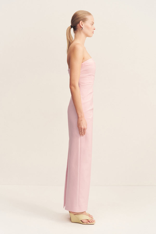 LANI STRAPLESS DRAPED MAXI DRESS - FAIRYFLOSS