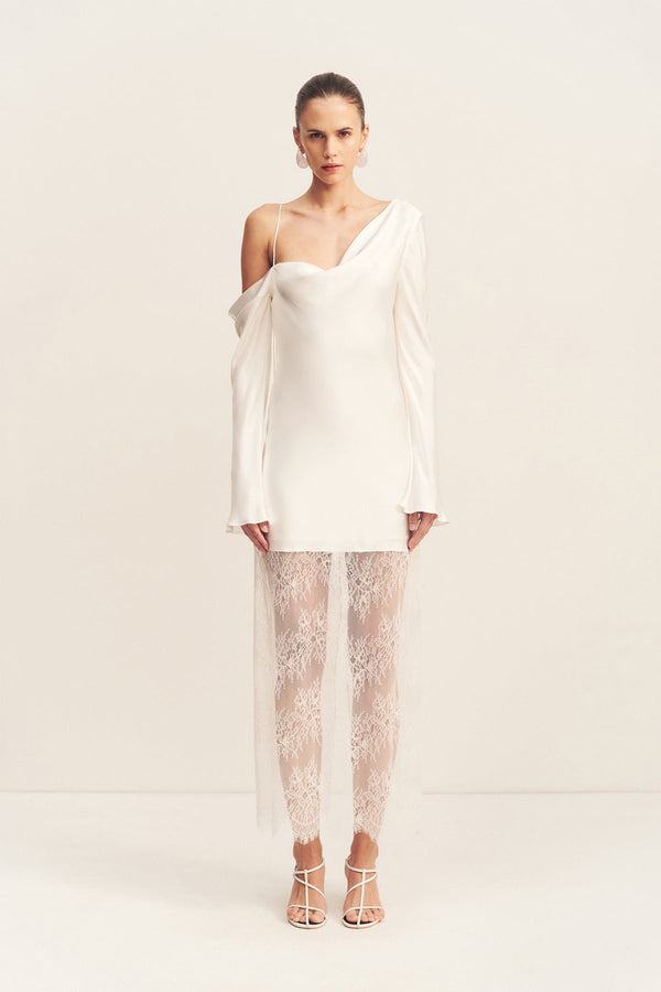 LABYRINTH LACE LONG SLEEVE MAXI DRESS - IVORY_F