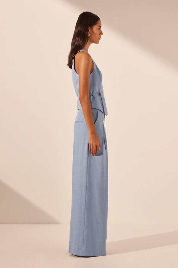 ASHER BELTED VEST - CHAMBRAY BLUE_S