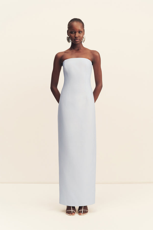 OTIS STRAPLESS PANELLED MAXI DRESS - SKY