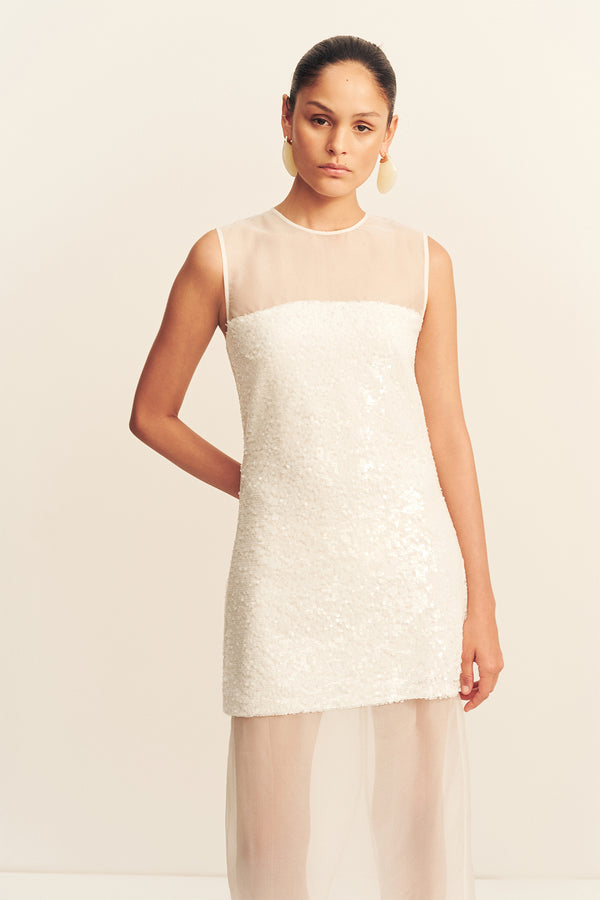 AMERIE SILK SEQUIN MAXI DRESS - GLISTEN