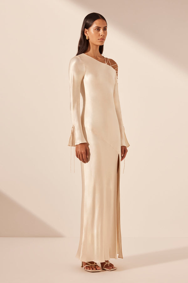 NORA LACE DETAIL MAXI DRESS - CREAM_A