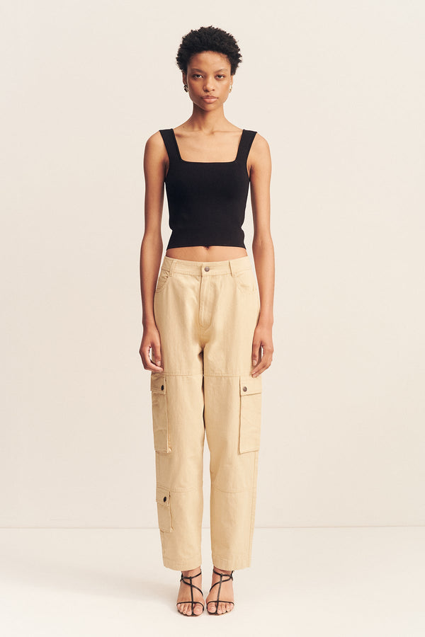 ARIANA CARGO TAPERED PANT - SAND_F