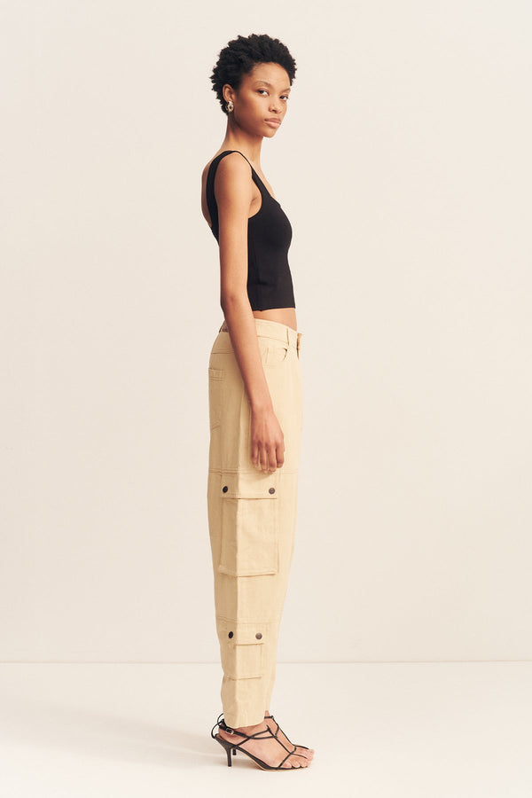 ARIANA CARGO TAPERED PANT - SAND_S