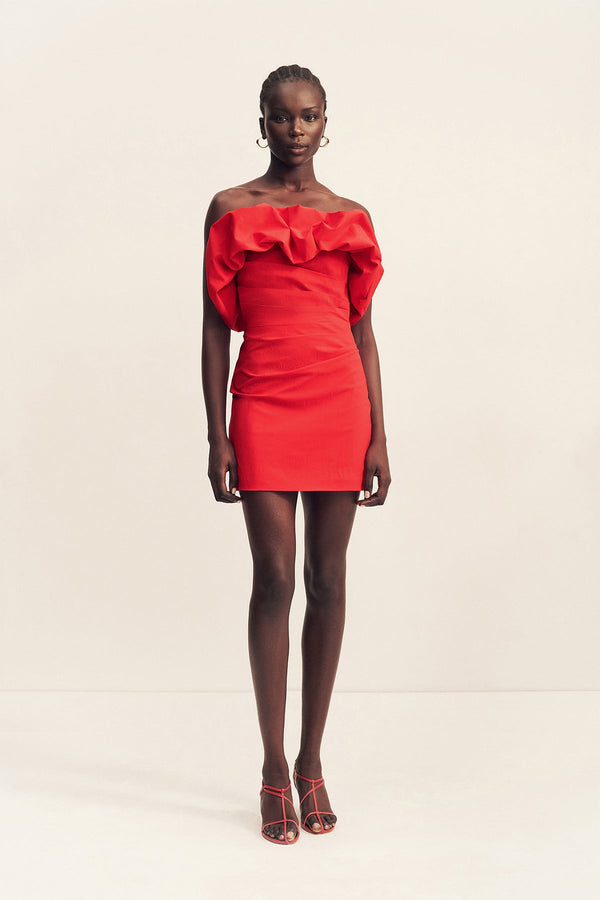 CAMPBELL STRAPLESS BUBBLE MINI DRESS - GOJI_F