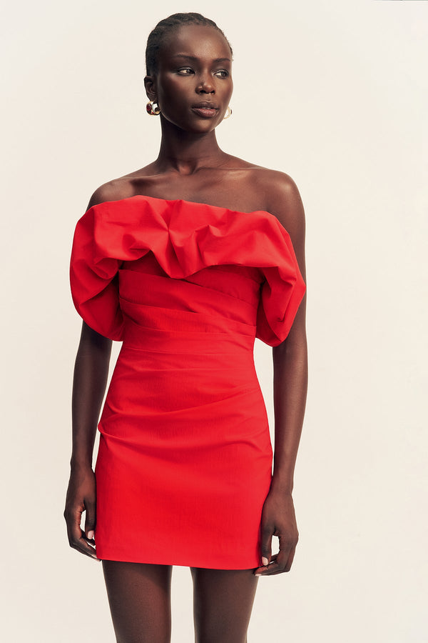 CAMPBELL STRAPLESS BUBBLE MINI DRESS - GOJI