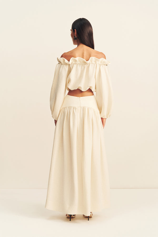 JASPER LINEN BLEND MAXI SKIRT - RESIN
