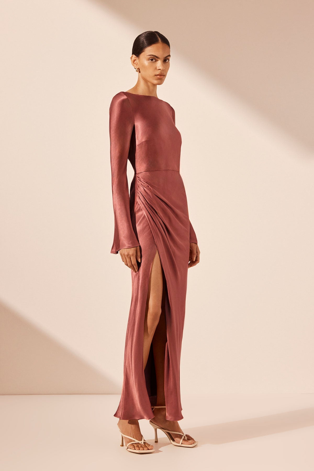 Shona Joy Long Flared Dresses With Sleeves La Lune Flared