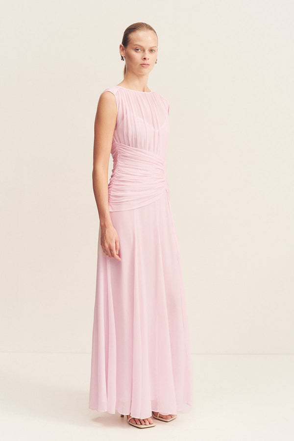 amina satin maxi dress Amina Silk Dress SEROYA