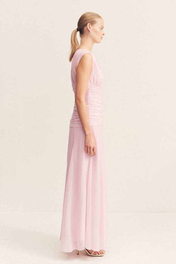 AMINA HIGH NECK MAXI DRESS - FAIRYFLOSS_S