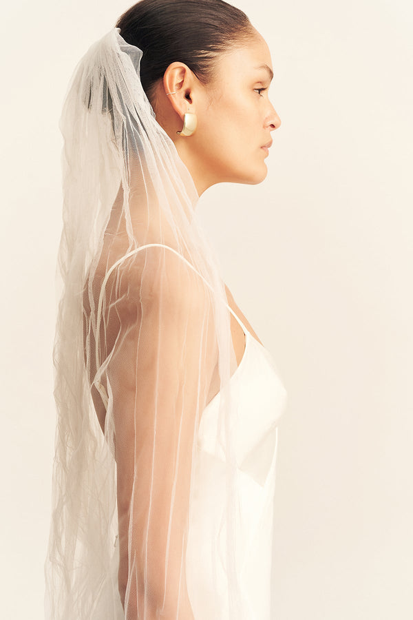 HALO PLEATED VEIL - IVORY
