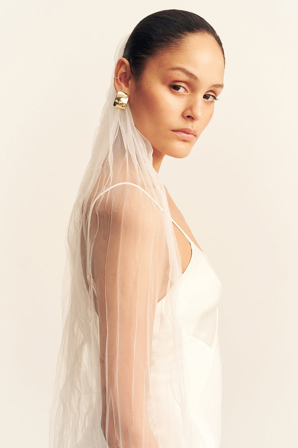 HALO PLEATED VEIL - IVORY