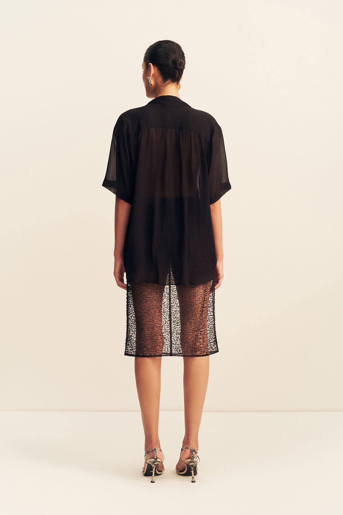 Juno Scarf Shirt | Black | Tops | Shona Joy – Shona Joy US